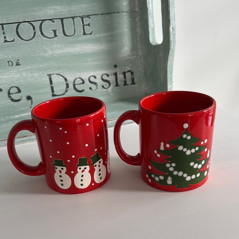 Waechtersbach W. Germany Christmas Tree and Snowman Mug (2) - Picture 2 of 7